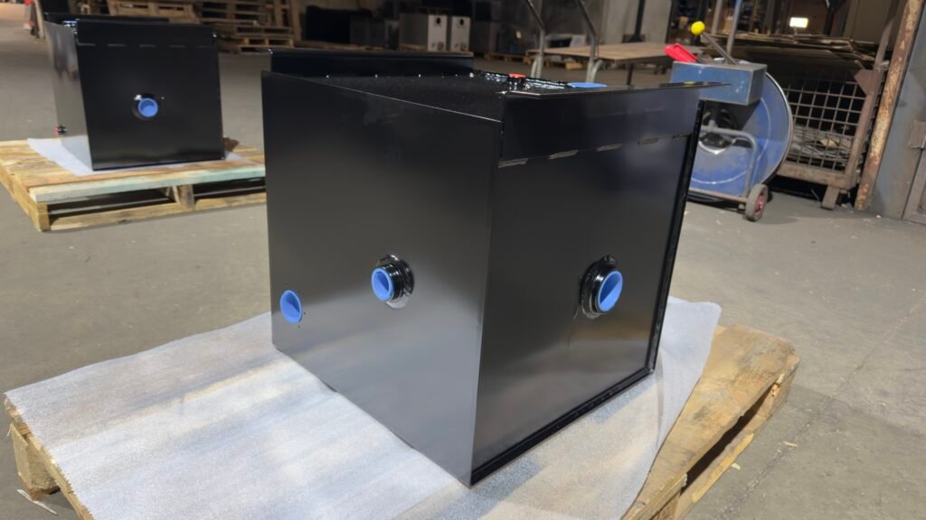 Custom hydraulic reservoir tanks with port fittings – Engineered Welding Iowa