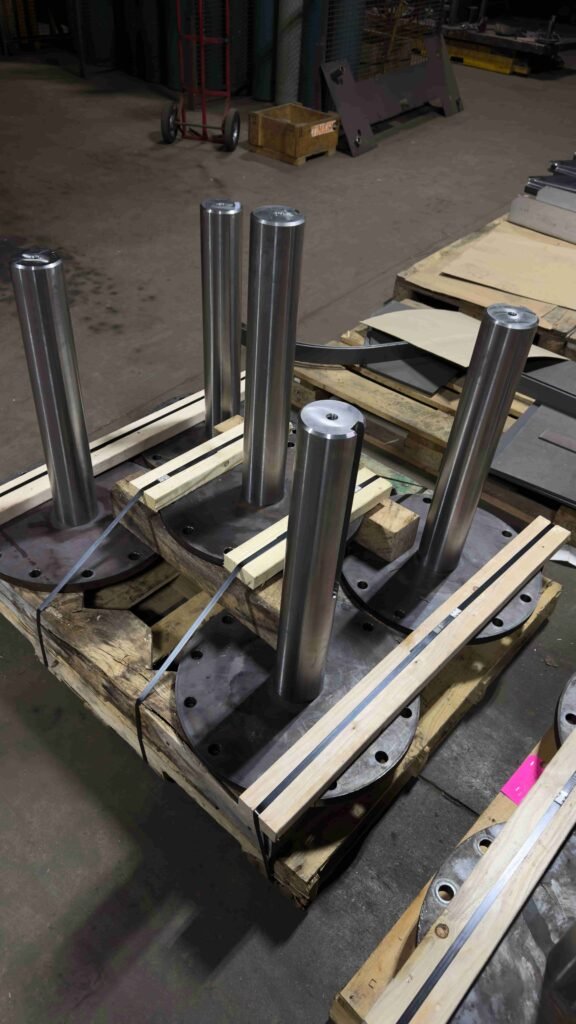Custom steel pipe support columns on welded flange base plates – Engineered Welding
